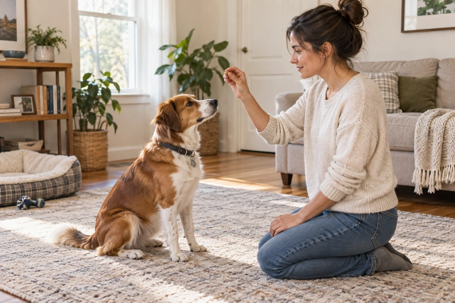 Dog training at home with a clearer system